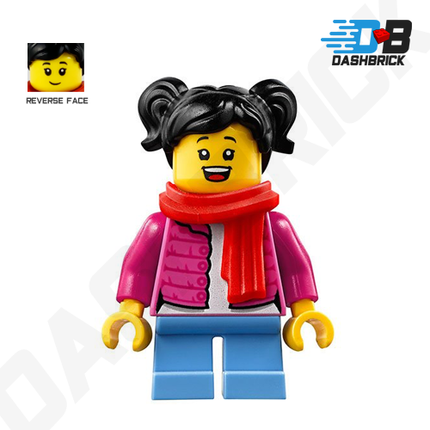 LEGO Minifigure - Red Scarf Girl, Dark Pink Puffy Jacket [CITY]