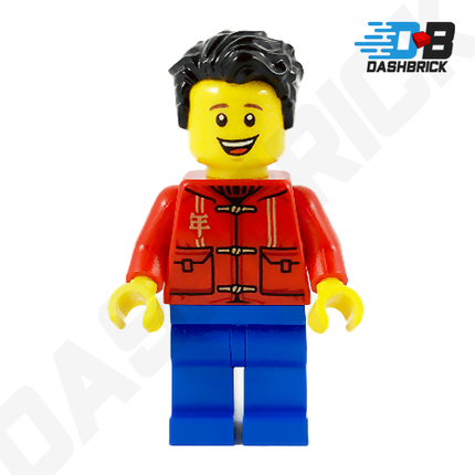 LEGO Minifigure - Father, Male, Red Shirt, Blue Legs, Black Hair [CITY]