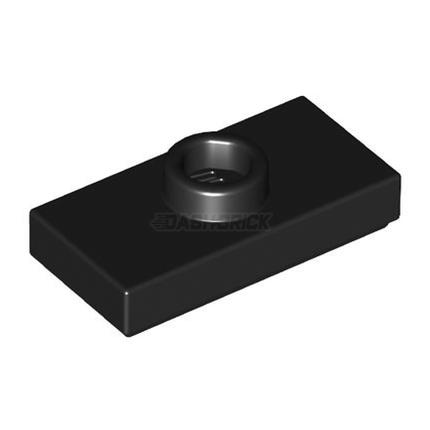 LEGO Plate, Modified 1 x 2, 1 Stud with Groove, with Jumper, Black [15573] 6092585
