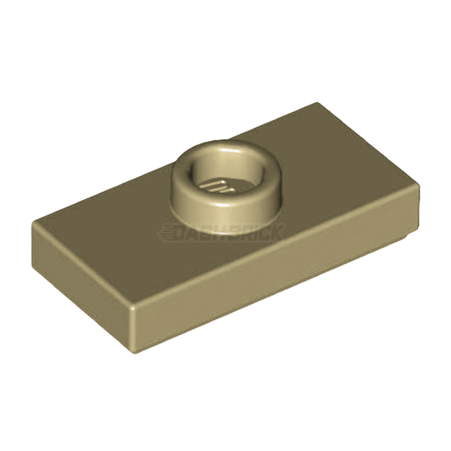 LEGO Plate, Modified 1 x 2, 1 Stud with Groove, with Jumper, Tan [15573] 6092587