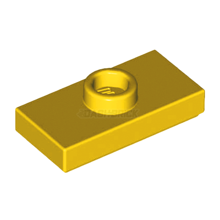 LEGO Plate, Modified 1 x 2, 1 Stud with Groove, with Jumper, Yellow [15573] 6092583