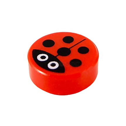 LEGO Minifigure Animal - Ladybug, Red (1 x 1 Round Tile) [98138pb177]