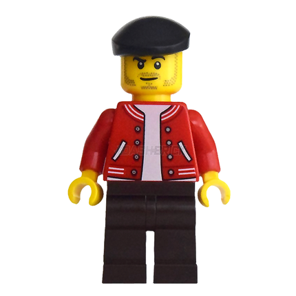 LEGO Minifigure - Newsstand Operator, Red Jacket, Beret [CITY]