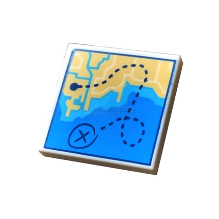 LEGO® Minifigure™ Accessory - Map of Coastline and Land, 2 x 2 Tile [3068bpb2011]