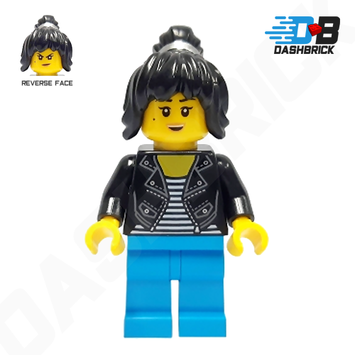 LEGO Minifigure Nya Female Black Jacket Black Hair NINJAGO DASHBRICK