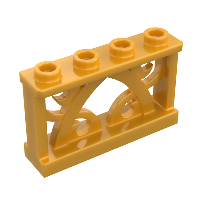 LEGO Fence 1 x 4 x 2 Ornamental, 4 Studs, Pearl Gold [19121]