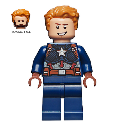 LEGO Minifigure - Captain America - Detailed Suit, Open Mouth [MARVEL]