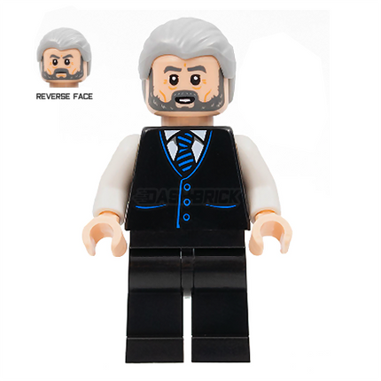 LEGO Minifigure - Alfred Pennyworth, Black Vest, Gray Hair, Batman [DC COMICS]