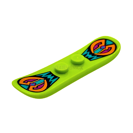 LEGO Minifigure Accessory - Snowboard with Decal, Small, Lime [93218pb03]