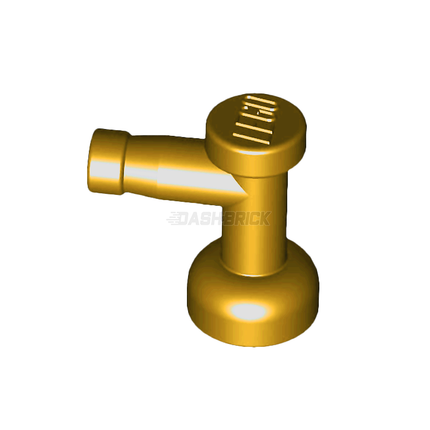 LEGO Tap 1 x 1 without Hole in Nozzle End Handle, Pearl Gold [4599b]